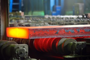 hot steel on conveyor