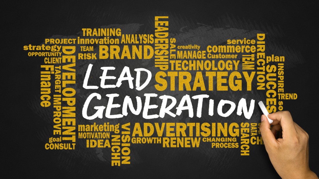 lead generation handwritten on blackboard with related words clo